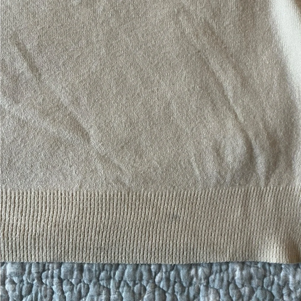 Vintage 80’s Christian Dior Monsieur Cream V-Neck Sweater, Size M
